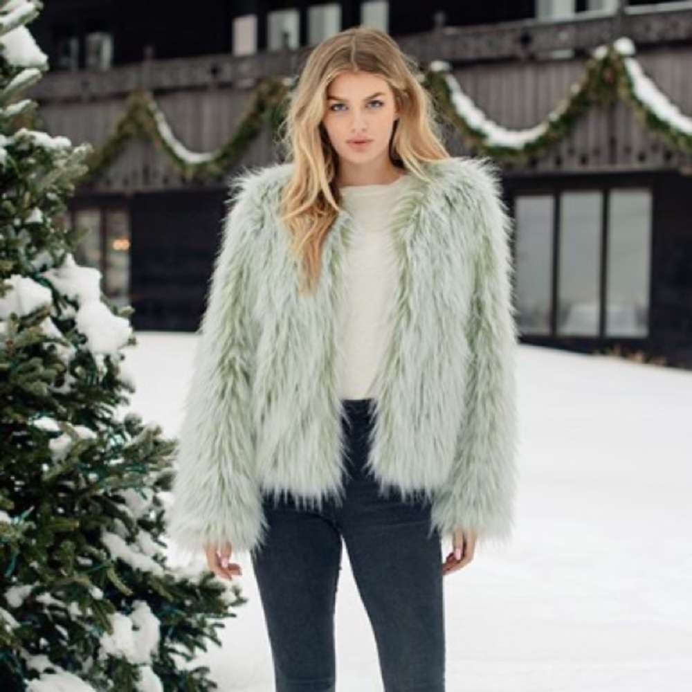 NEW Fabulous Furs Donna Salyers Faux Fur Jacket